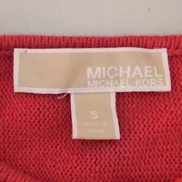 Michael Kors Tunic Sweater Shirttail Knit Gold Zipper Side Pullover Pumpkin Fall - Picture 11 of 12
